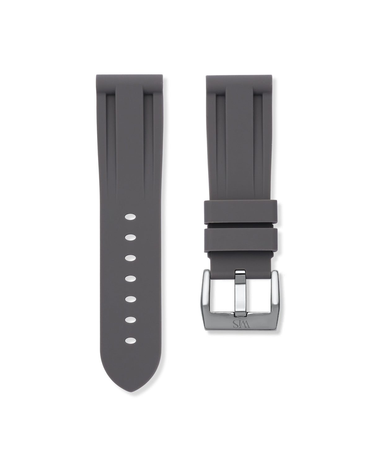 Charcoal Grey Rubber Strap 24mm