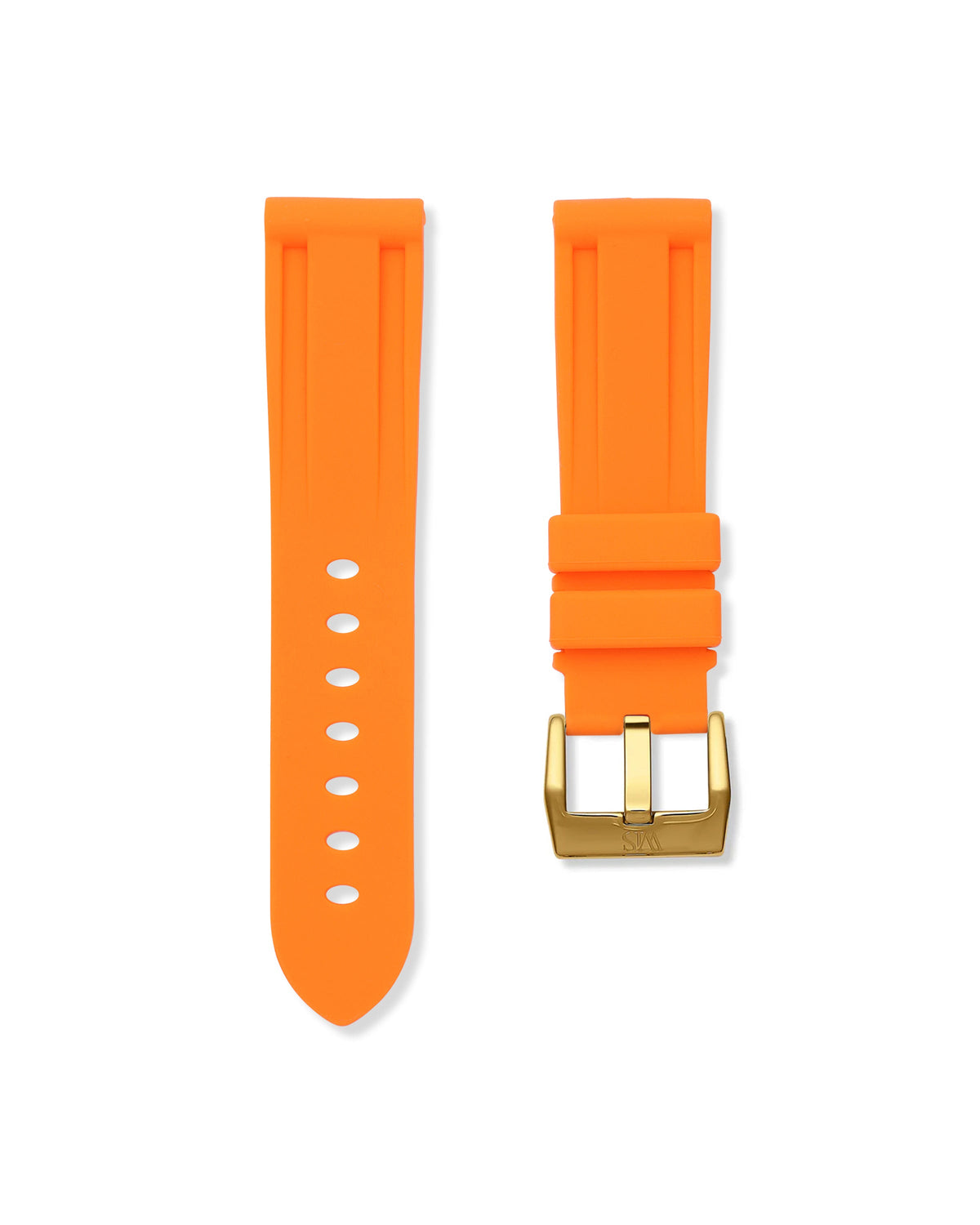 Tangerine Orange Rubber Strap 22mm