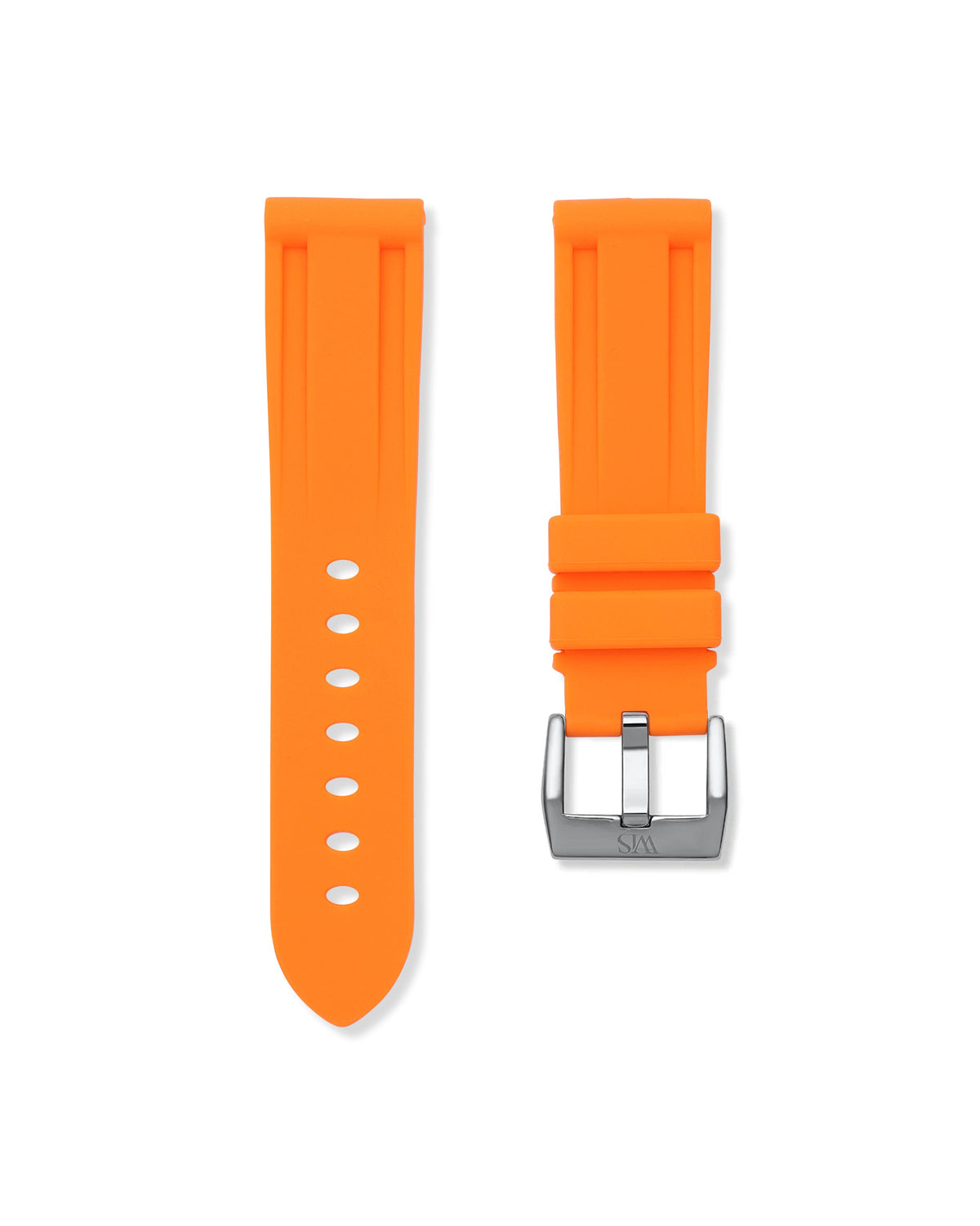 Tangerine Orange Rubber Strap 22mm