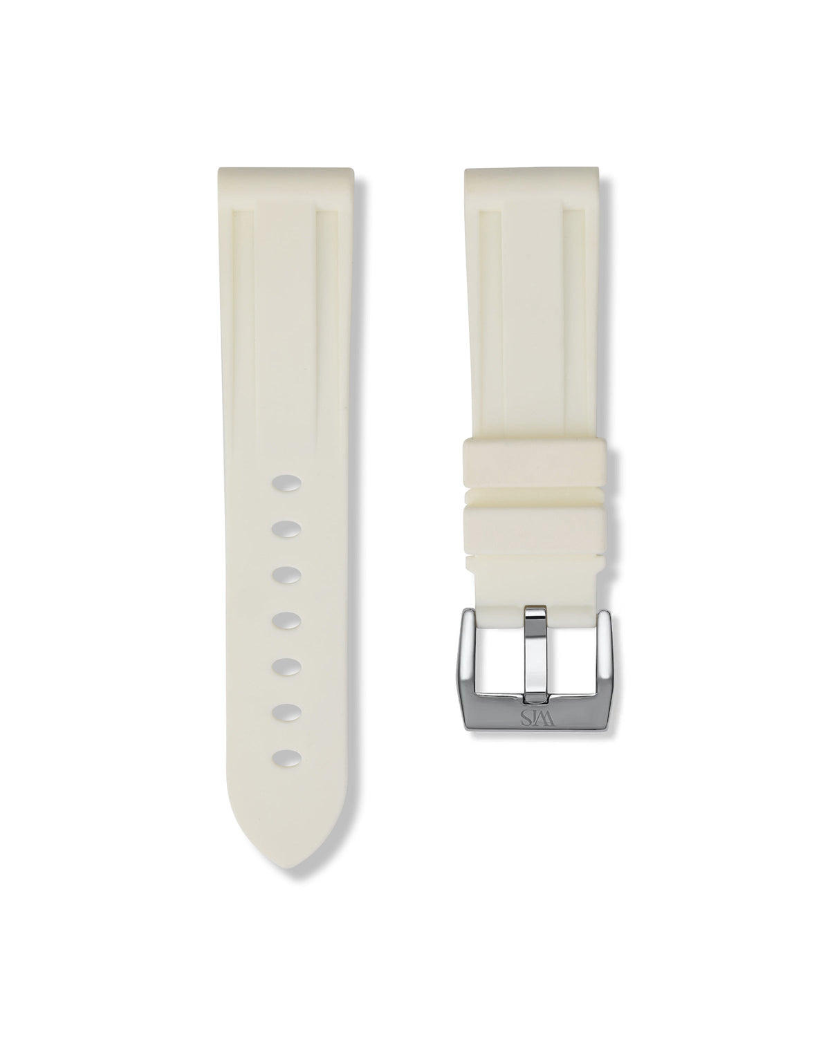 Polar White Rubber Strap 22mm