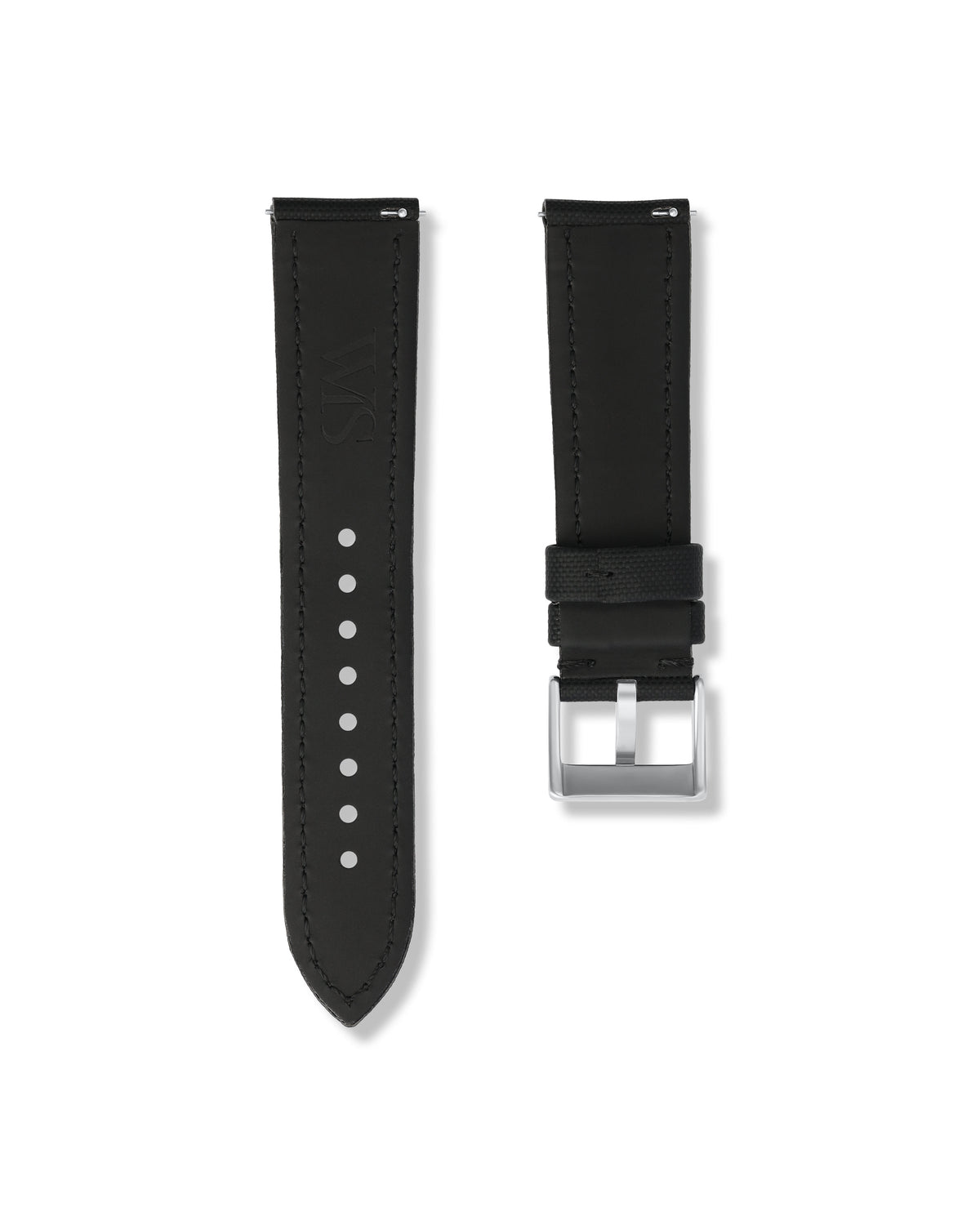 Tuxedo Black Sailcloth Strap 22mm