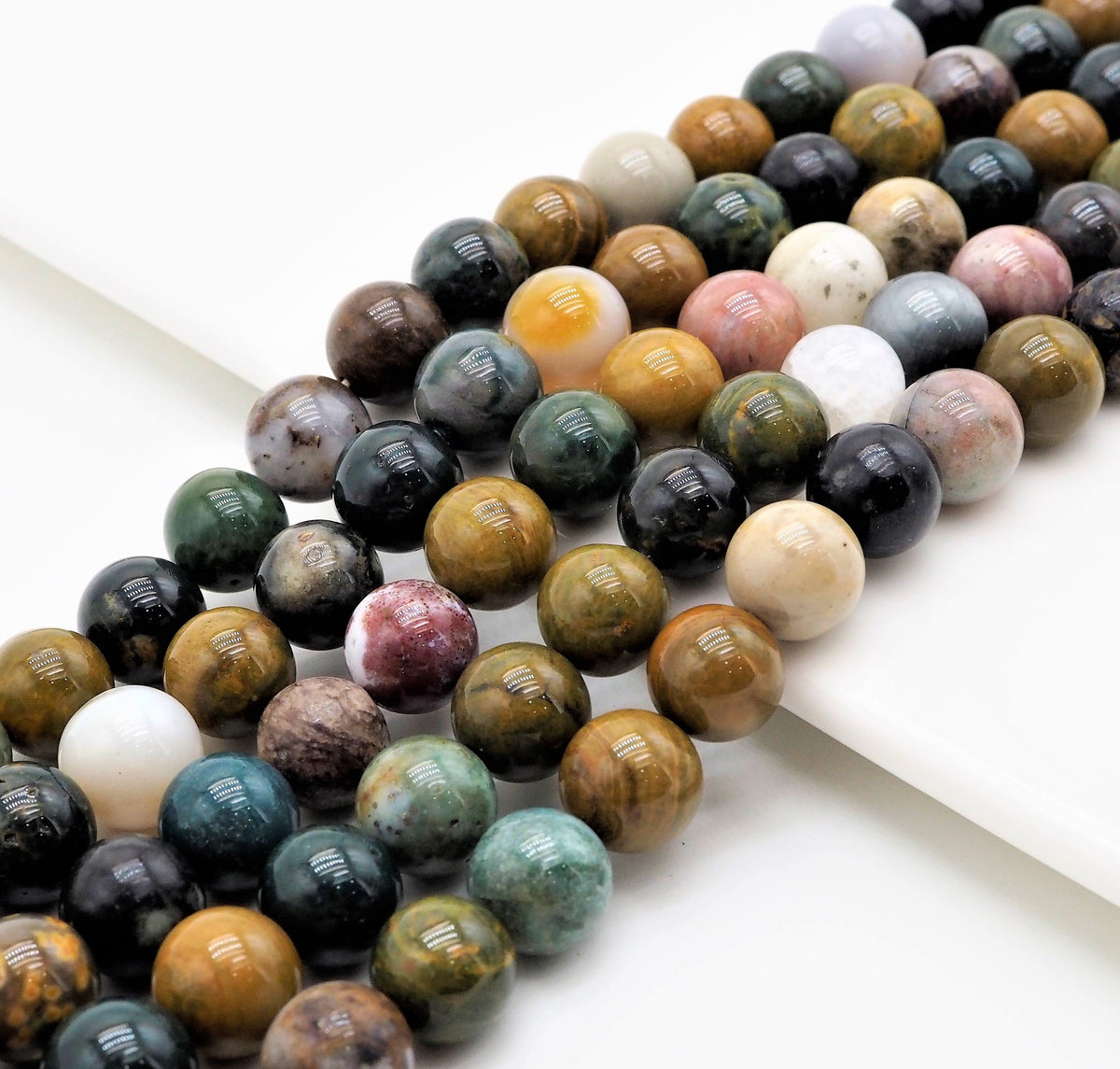 Quality Natural Light Ocean Jasper beads, Smooth Round 6mm/8mm/10mm Natural Gemstone beads, 15.5inch strand, SKU#U296