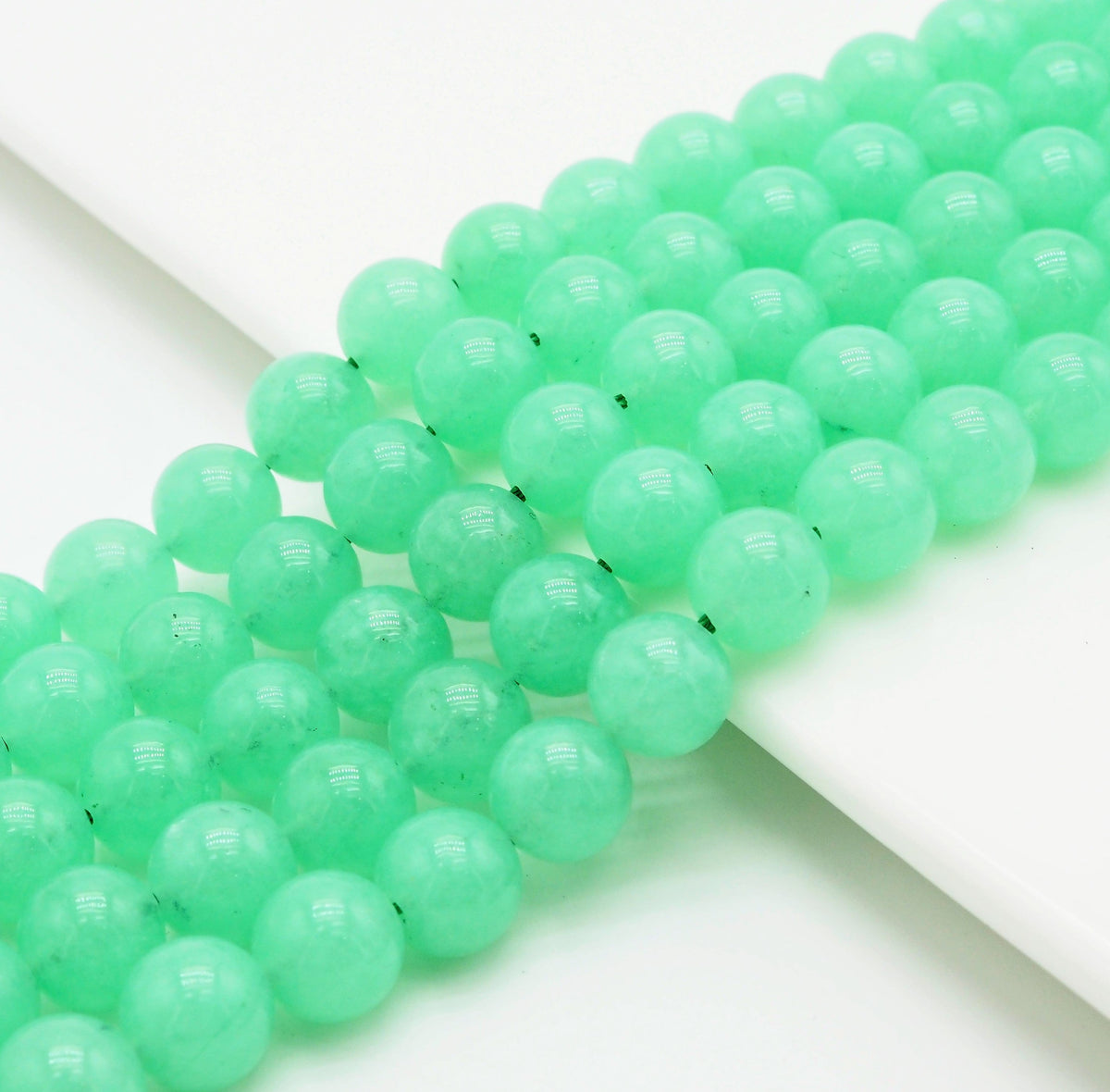 Chrysoprase Jade Round Smooth Beads, 6mm/8mm/10mm Jade,Green Gemstone Beads, 15.5'' Full Strand, SKU#U306C