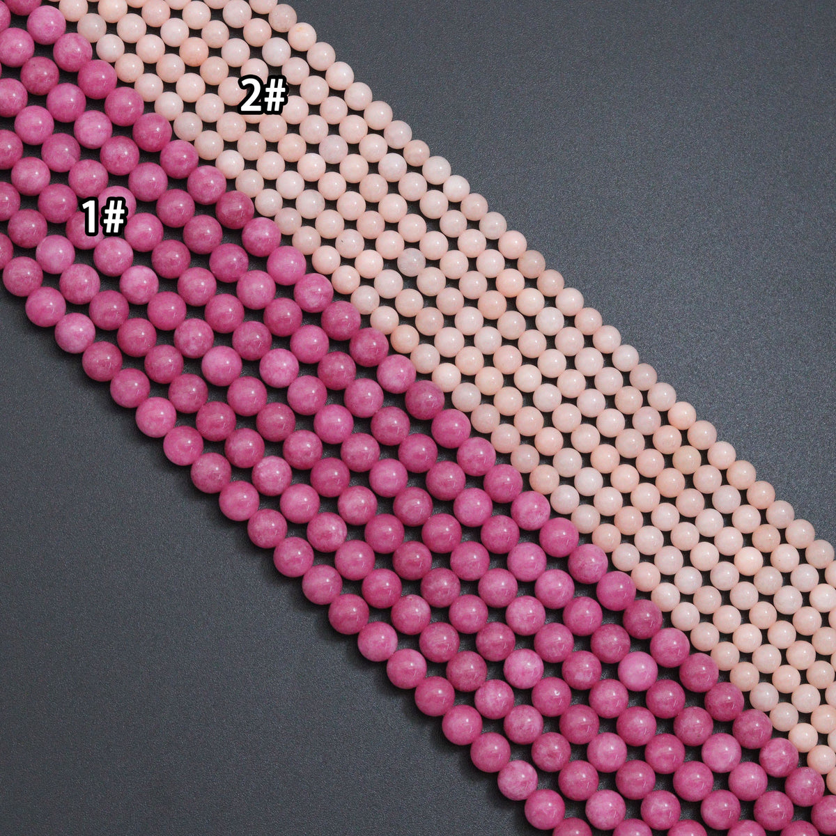 Natrual Rhodochrosite/Peach Jade, 6mm/8mm/10mm Round Smooth Jade, Dyed Jade, 15.5'' Full Strand, Sku#U996