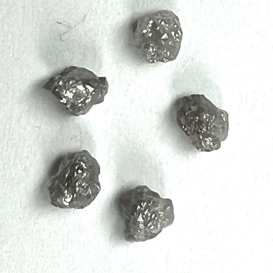 White Diamond Lot 5 Pieces Rough Facet Canadian 1 Carat 5mm Raw