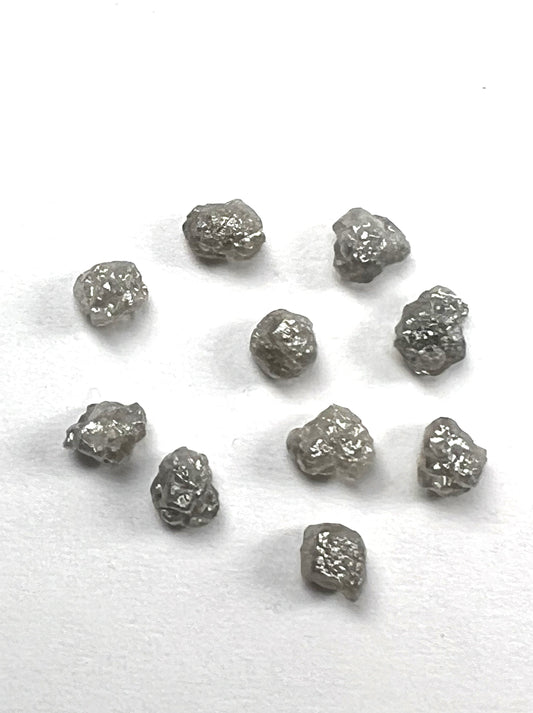 White Diamond Lot 10 Rough Gemstones Canadian 1 Carat 5mm Raw Facet
