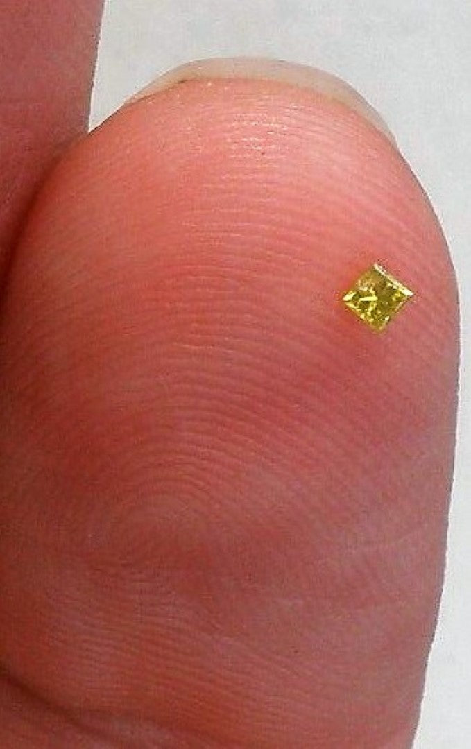 Yellow Diamond Princess Cut African Micro Sized 2mm