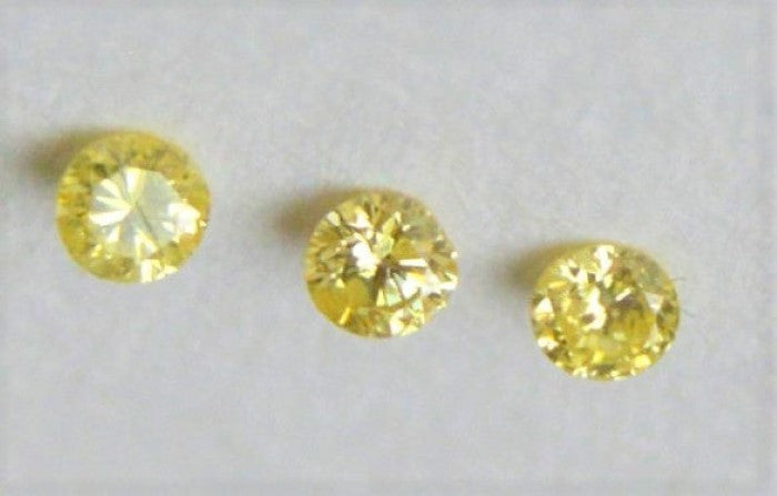 Yellow Diamond Round Cut African 2mm Micro Sized