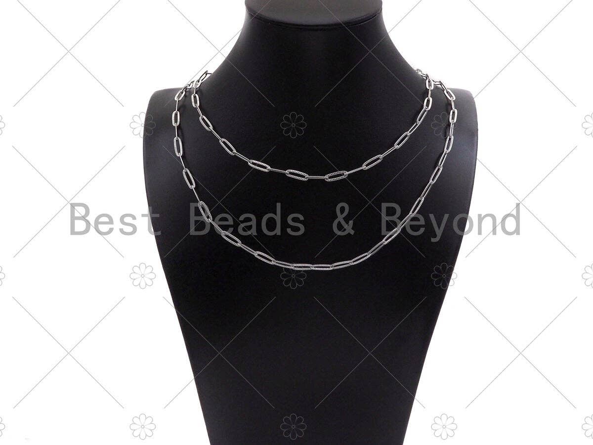 4x12mm Stainless Steel Paperclip Chain by Yard, Silver Unfinished Jewelry Chains, Wholesale Paper Clip Chain, non-tarnishing Chain, sku#A99