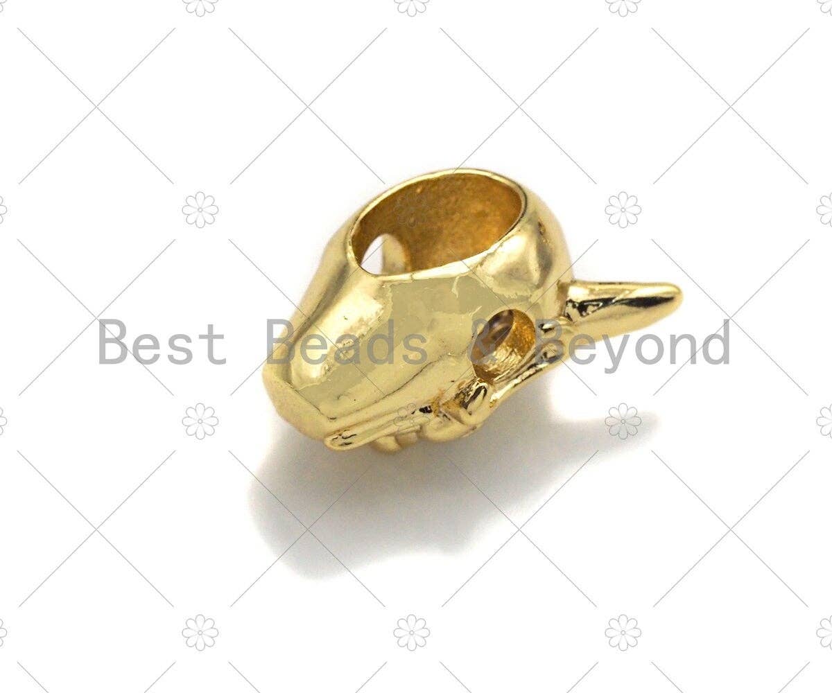 CZ Micro Pave Evil Goblin Head Bead, Men's Jewelry Findings, CZ Pave beads, 9x11x15mm, sku#LK90