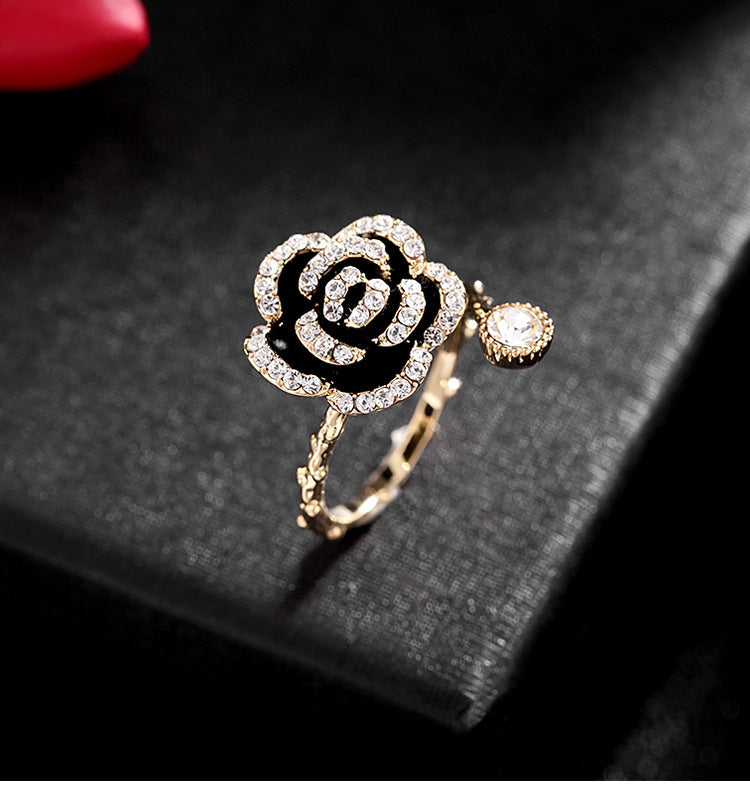 Retro-style Chic Jewelry Rhinestone-encrusted Ring