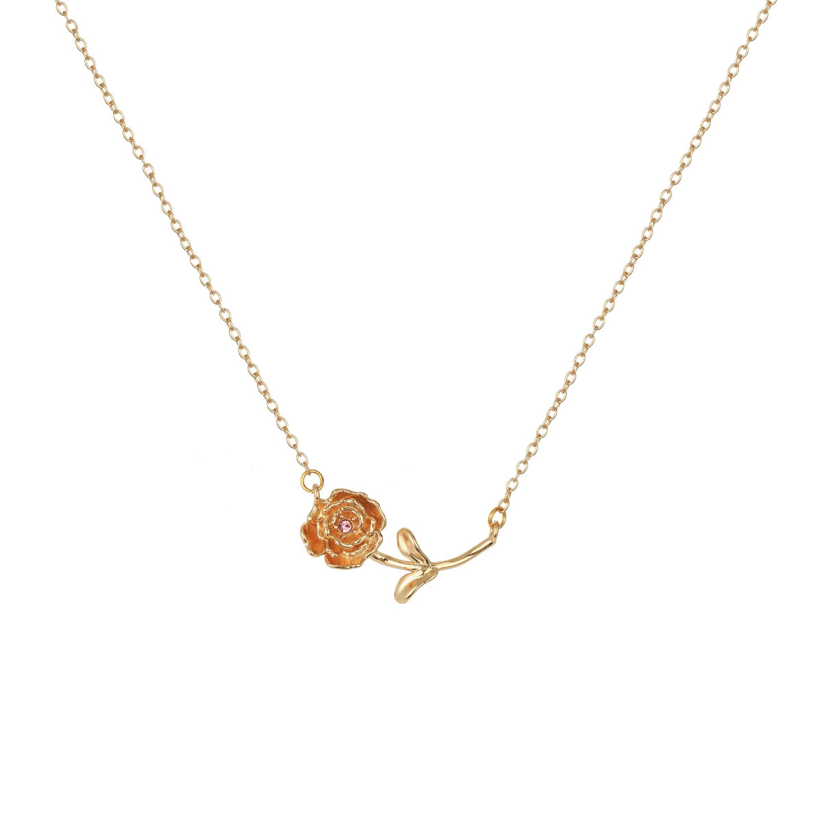 Three-dimensional Decoration Flower Pendant Necklace Gold-plated Sweater Chain