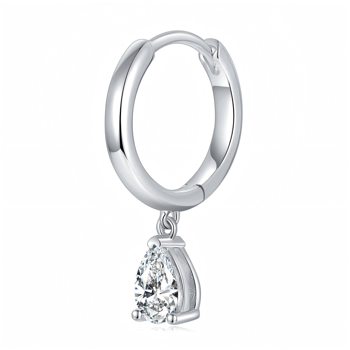S925 Sterling Silver 4x6mm Pear Cut Moissanite Hoop Earrings  Platinum Plated Dangle Huggie Earrings With GRA Certificate Elegant Jewelry Gift Box Set For Women
