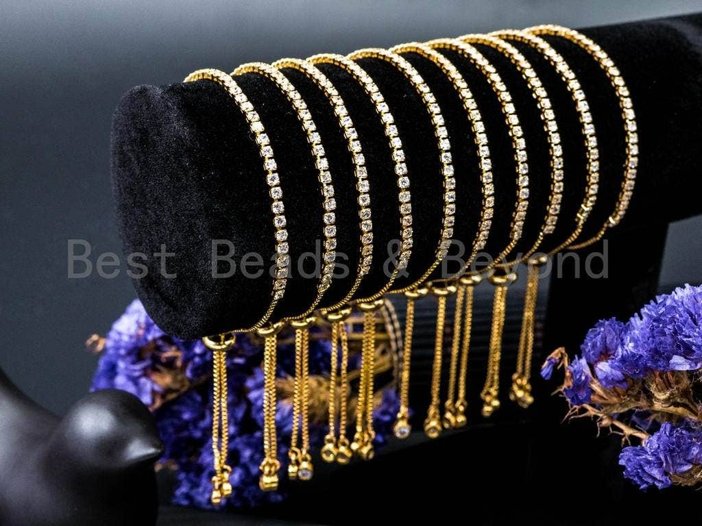 Adjustable Bracelet, CZ Pave Stud Bracelet Gold/Silver/Rose Gold/Gunmetal, Bridal Bracelet Jewelry, Swarovski bracelet,SKU#P13