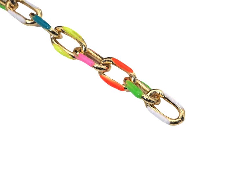 High Quality Colorful enamel Oval Link Chain by foot/Necklace,sku#HX07