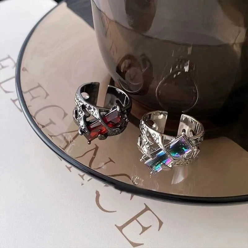 Dark Minimalist Trendy Ring For Men & Women, INS Niche Design, Adjustable High-End Index Finger Ring