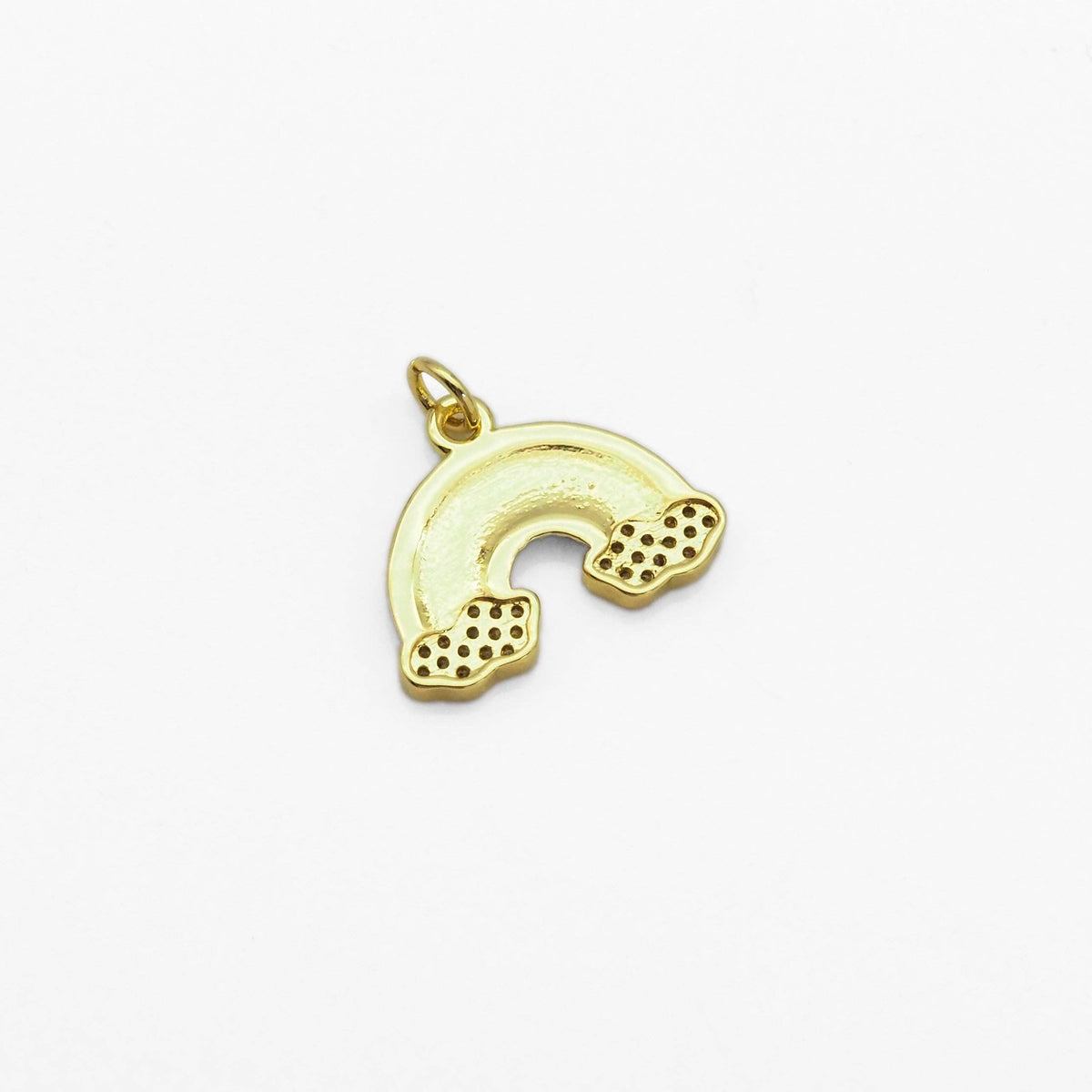 Colorful Enamel CZ Gold Rainbow Charm, Sku#LX234