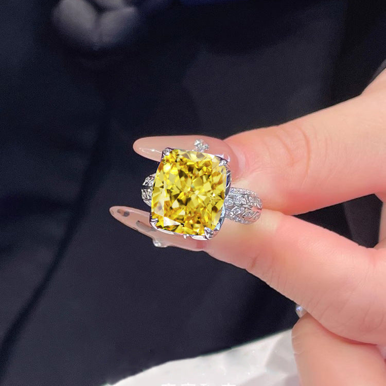 Large Carat Cushion Cut Diamond Simulant Ring, Vintage Pave Setting Proposal Ring For Her