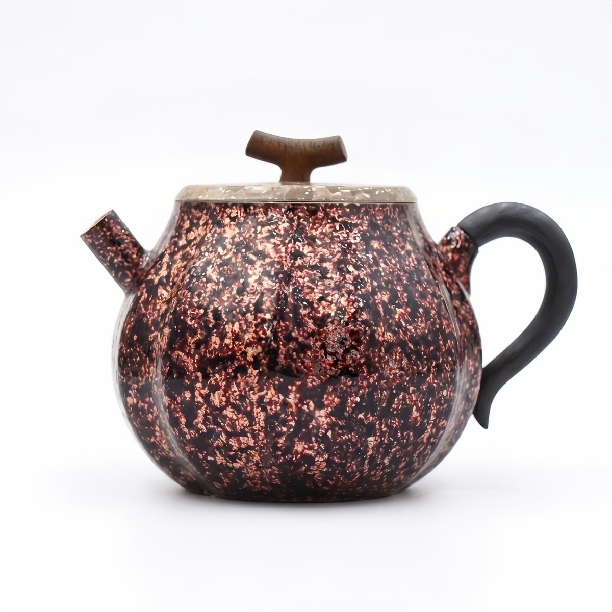 Pure 999 Fine Silver Elegant Metallic Teapot with Wooden Lid and  Handle-Finely crafted small teapot - Handicraft