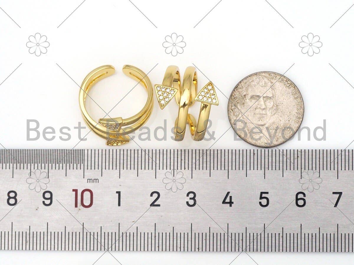 CZ Arrows Shape Adjustable Ring,Sku#X210