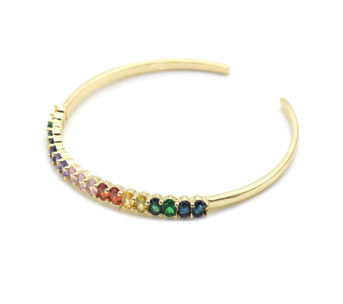 Rainbow Clear Oval CZ Bracelet,Sku#LD361
