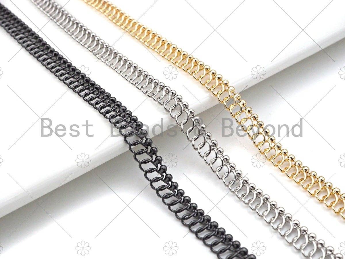High Quality Hand Made Fancy Linked Chain, 18K Real Gold Plated Chain, Wholesale bulk Chain, 4x7mm, sku#M301