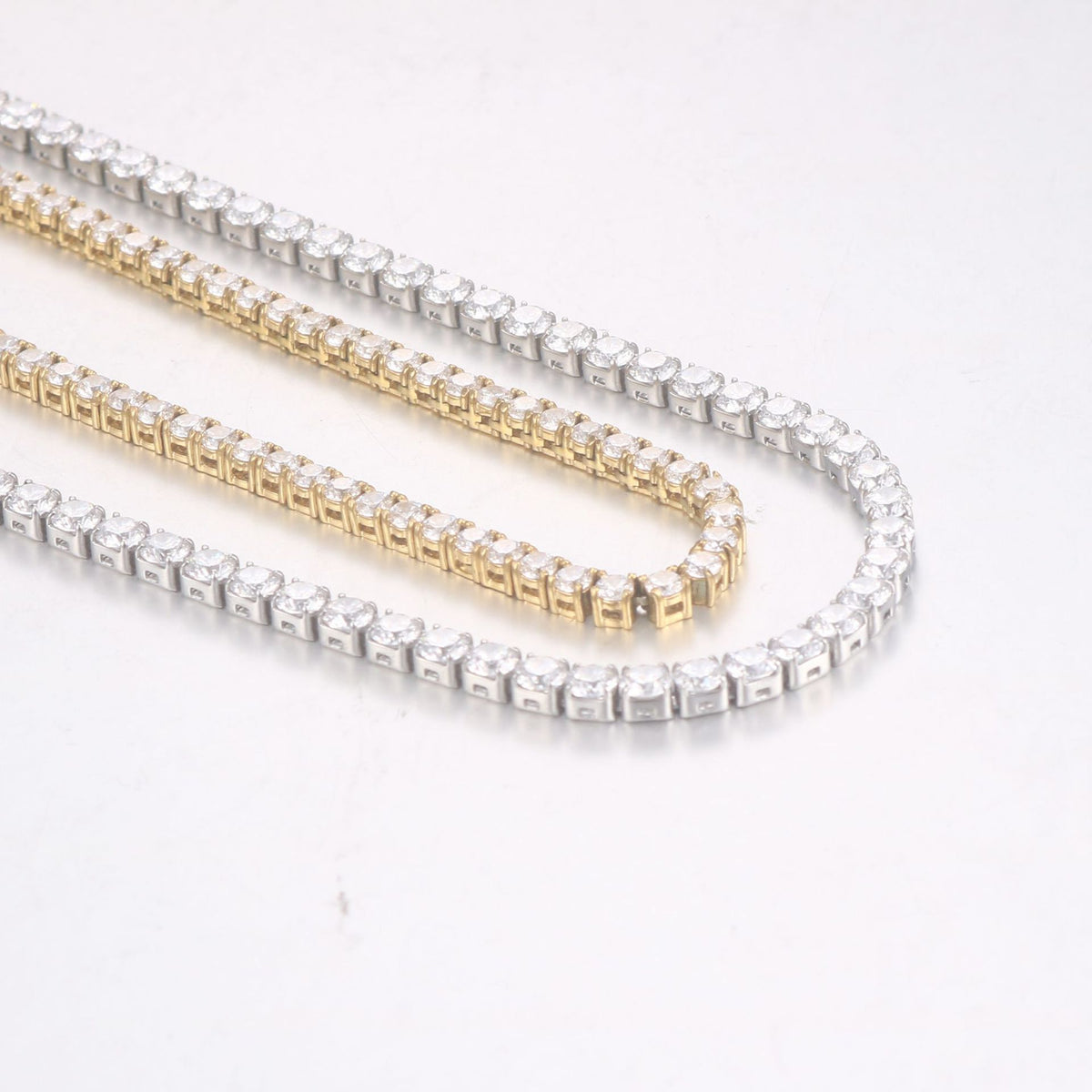 Mens And Womens Brick-link Diamond-encrusted Stainless Steel