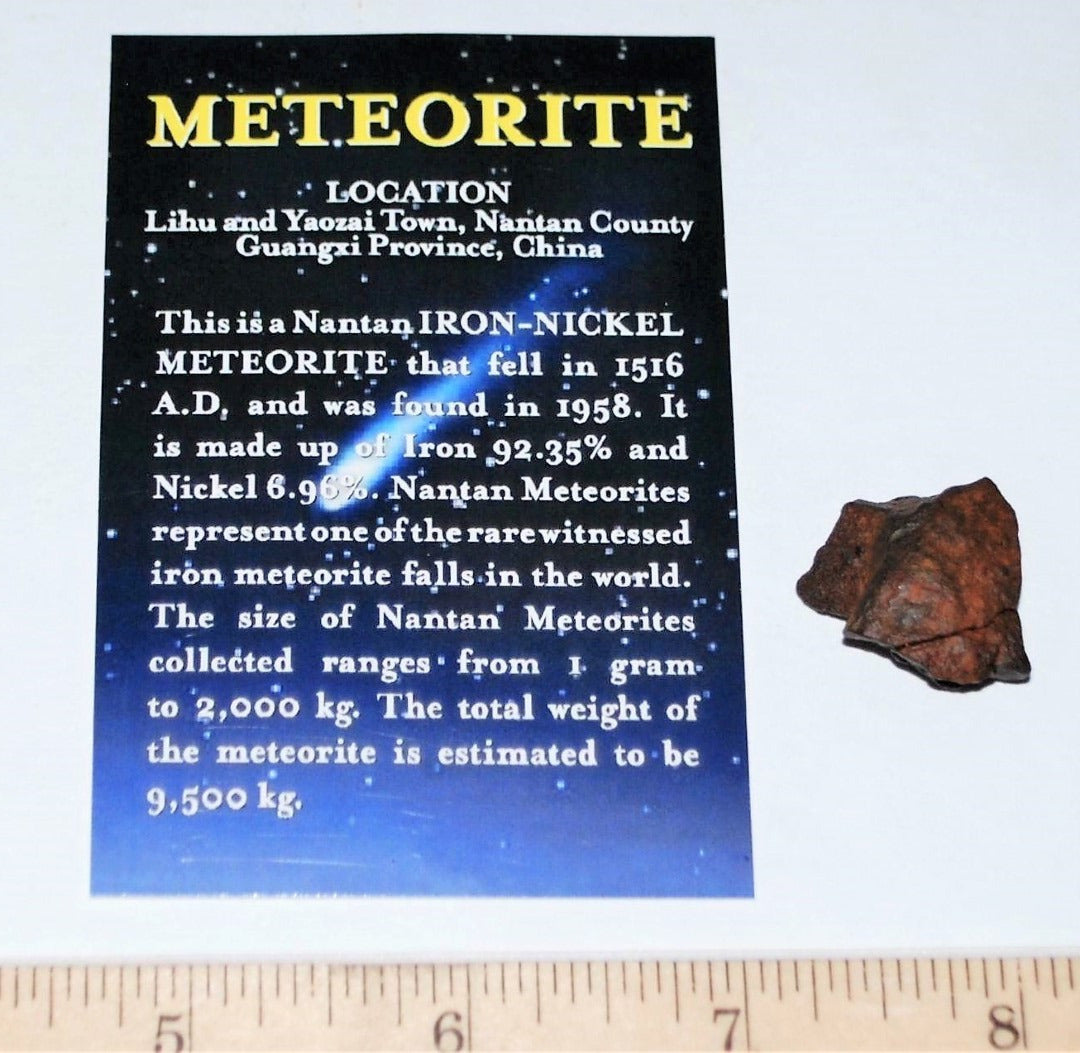 Nantan Chinese Iron Nickel Meteorite Fragment 5g Genuine