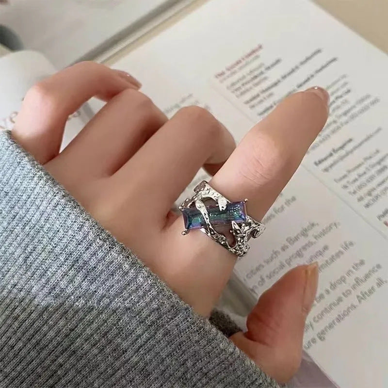 Dark Minimalist Trendy Ring For Men & Women, INS Niche Design, Adjustable High-End Index Finger Ring