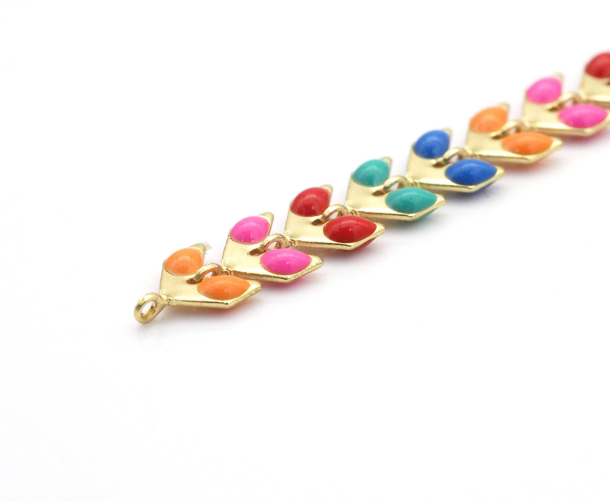 Colorful Gold Arrow Enamel Chain by yard/Necklace,sku#HX03