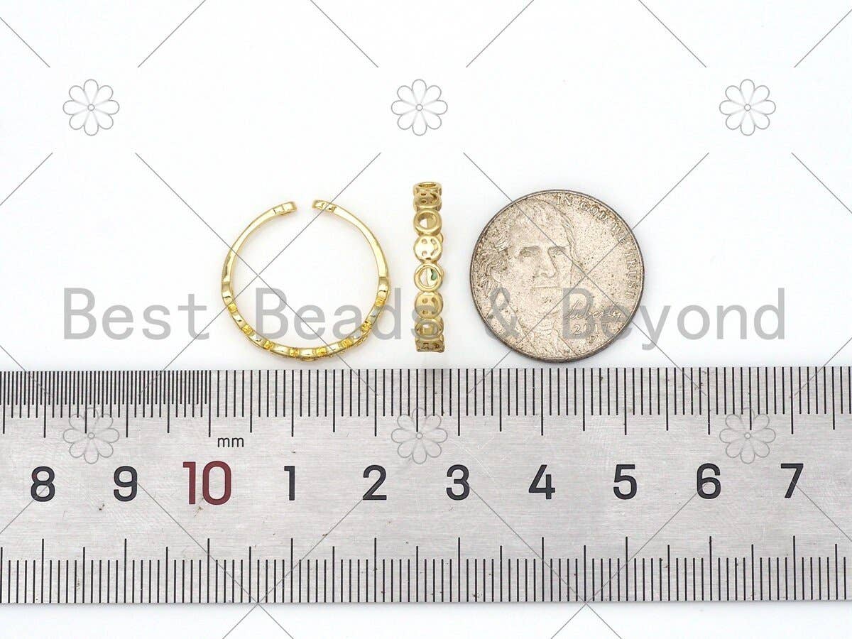 Smiley Face Link Shape Adjustable Ring, Sku#X223