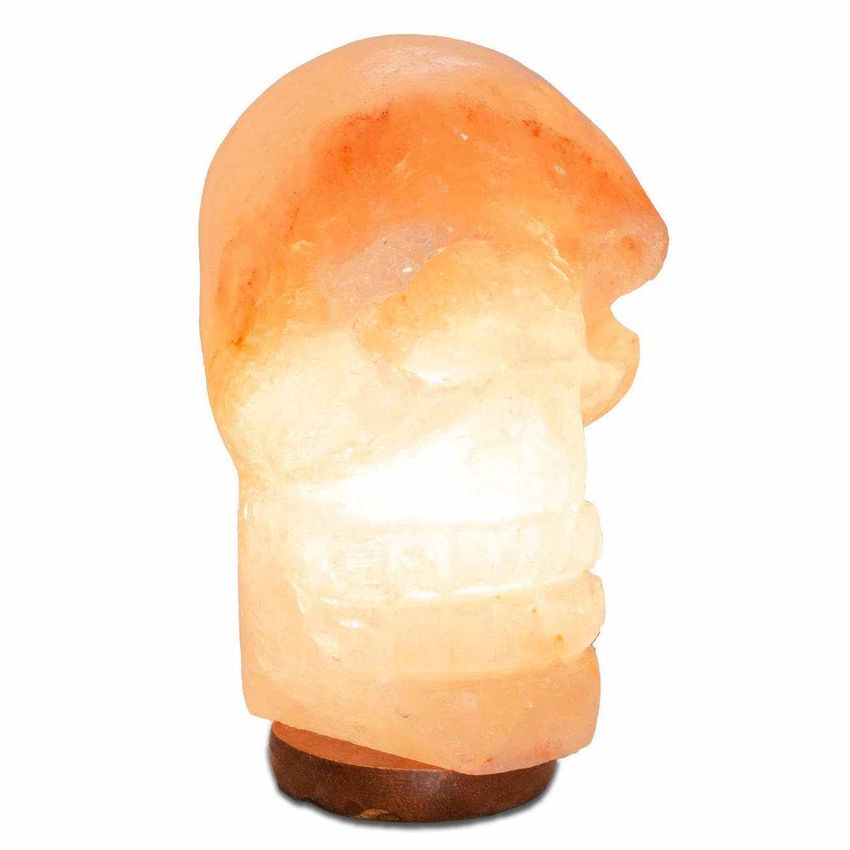 Skull Shaped Salt Lamp - 9.5" avg. - Cord, Bulb, Dimmer