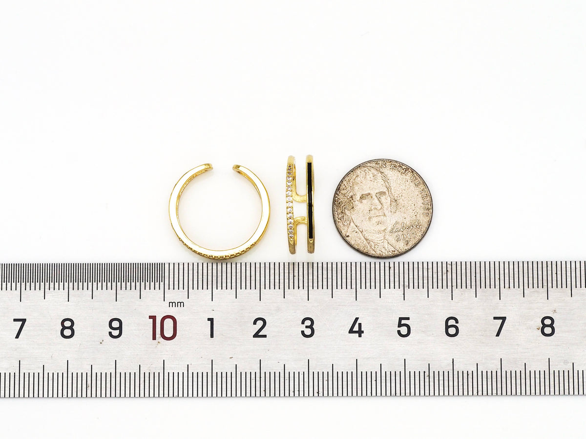 Enamel Double band Adjustable Ring,X243