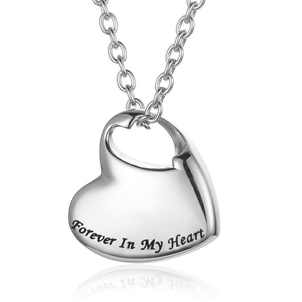 Stainless Steel Heart-shaped Openable Pendant Necklace