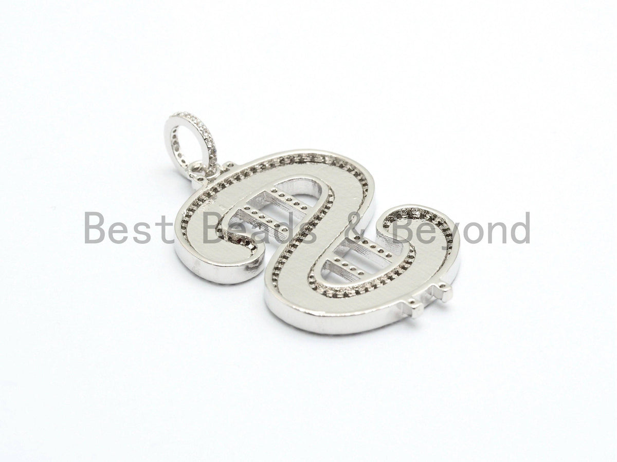 30x44mm Large Enamel Red Letter S Pendant,CZ Micro Pave Oil Drop Music Symbol pendant,Enamel pendant,Enamel Jewelry,sku#F584