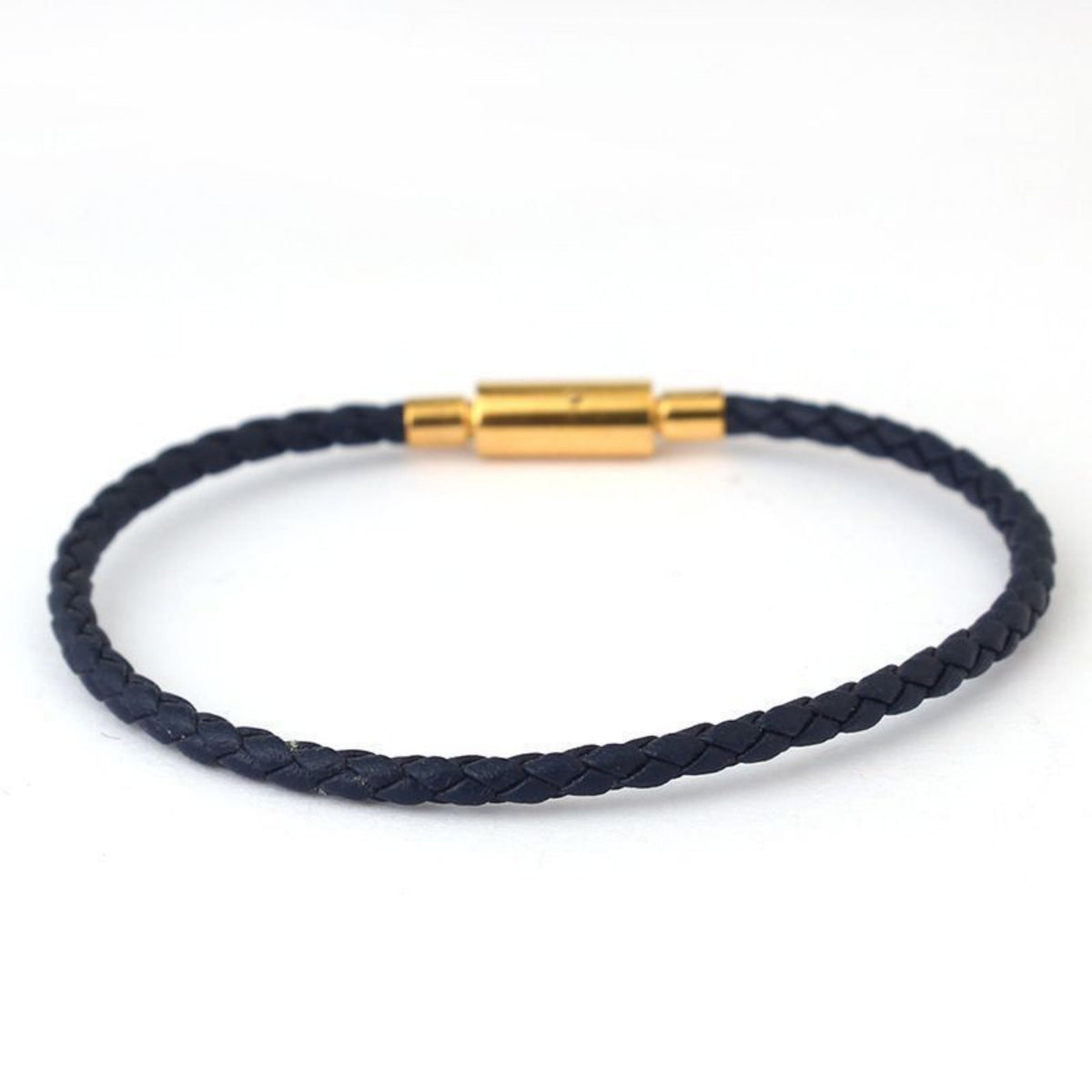 3.0mm Stainless Steel Leather Cord Bracelet With A Single Buckle And Wear-resistant Edging