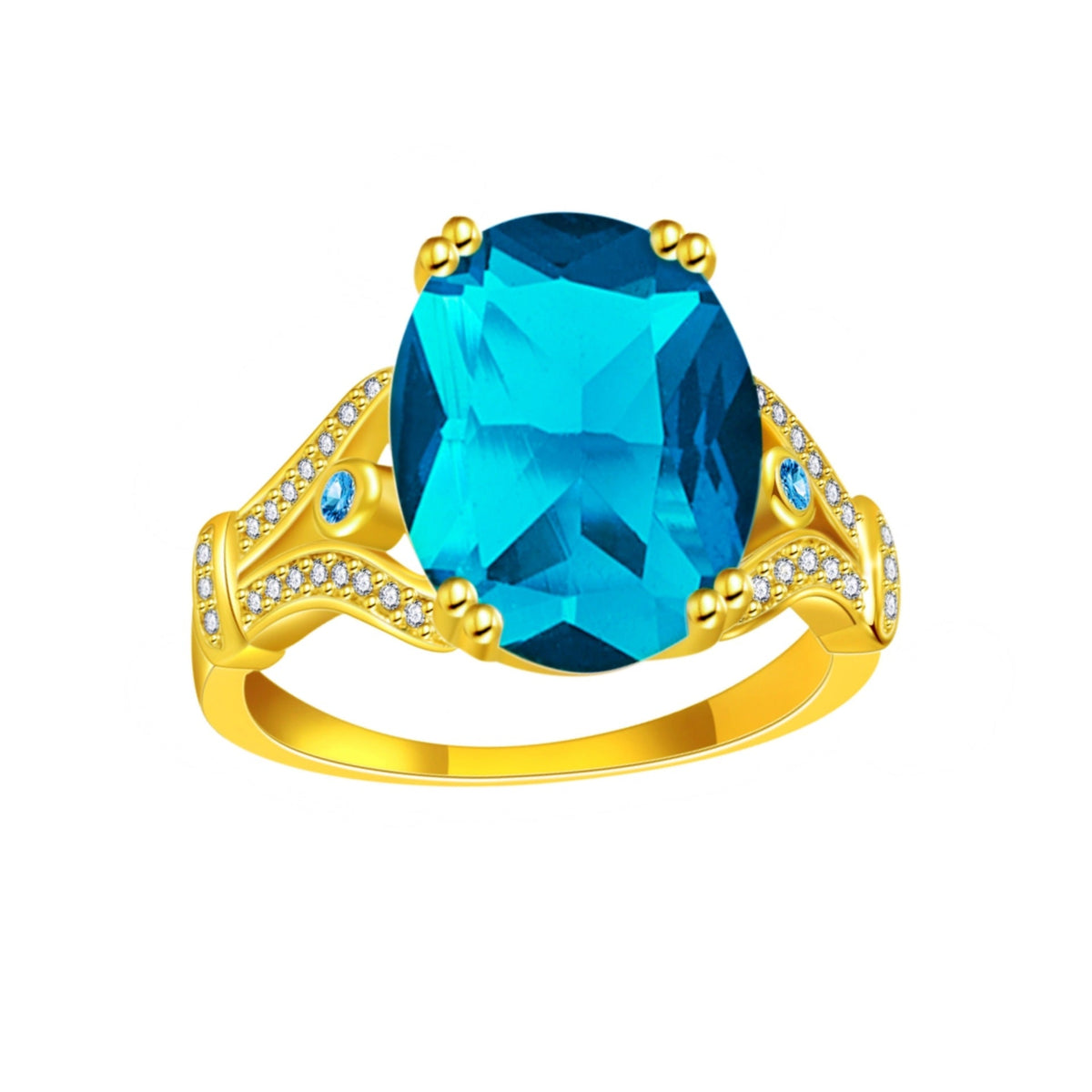 Goose Egg Diamond Creative Large Loose Stone 18k Gold-Plated Ring