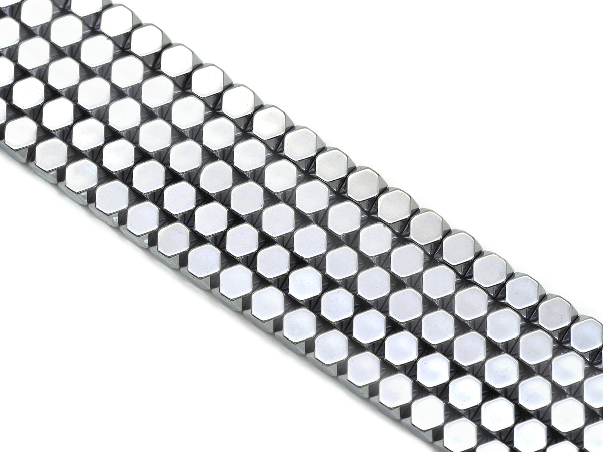 Natural Gunmetal Hematite Cube Smooth Beads, Sku#S143