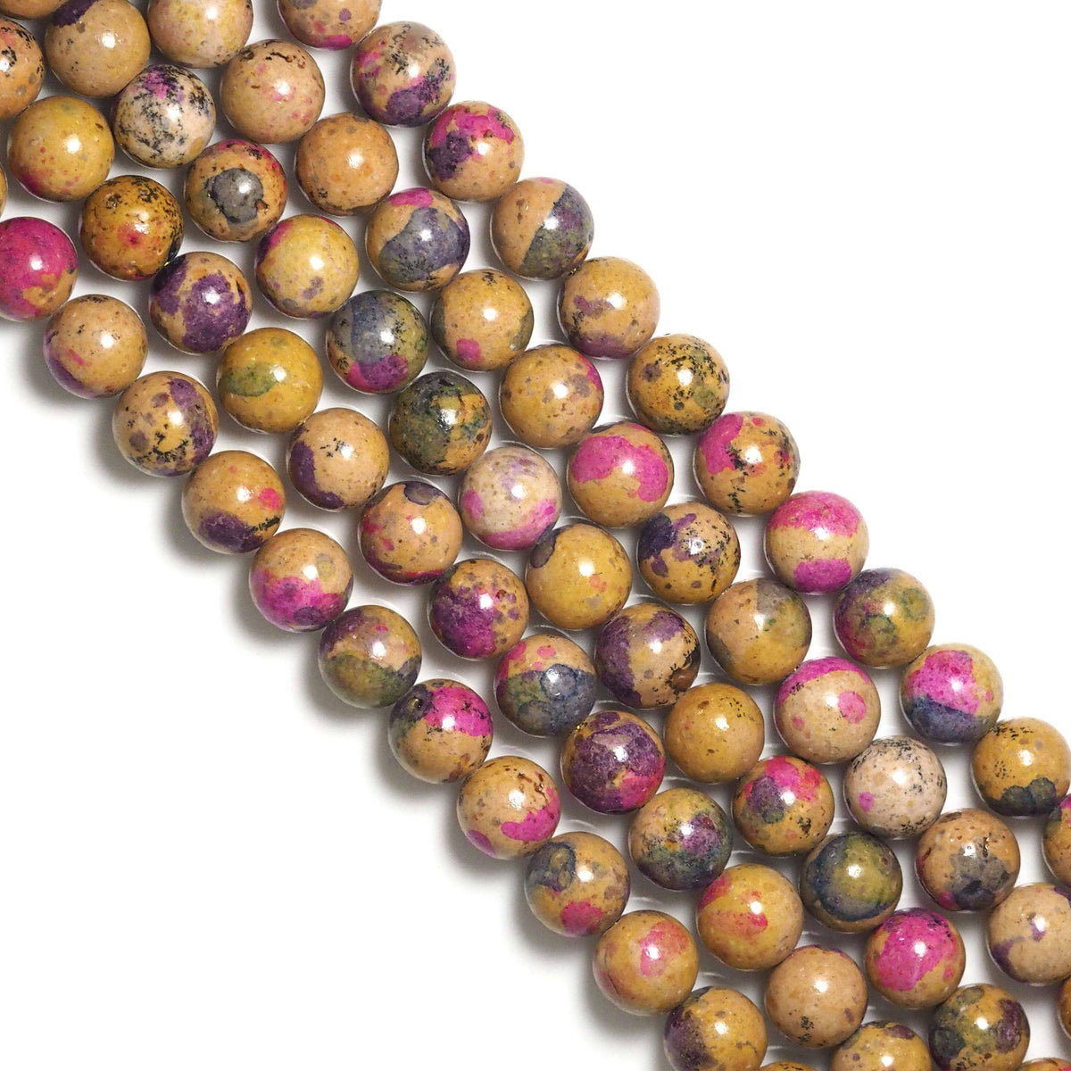 Galaxy Agate Round Smooth Beads, Sku#U1755