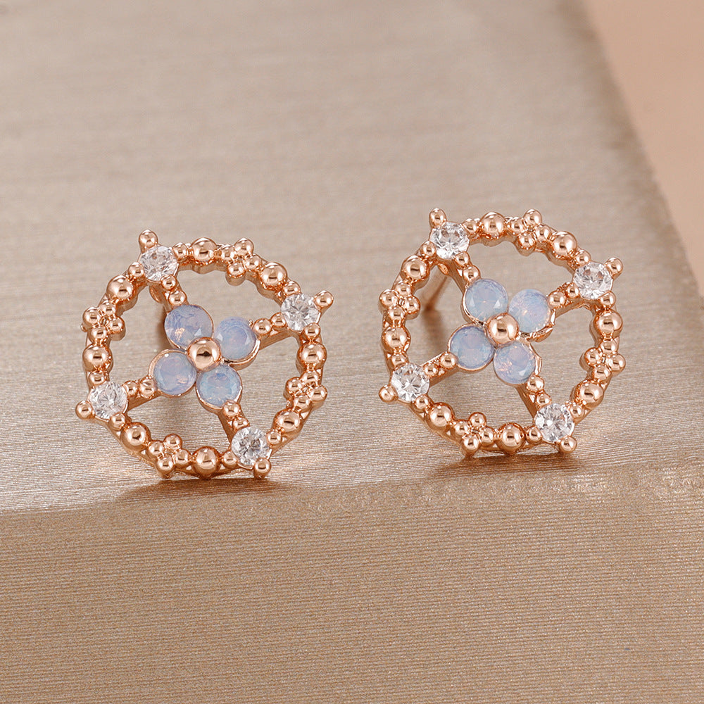 Exquisite Crystal Flower Earrings