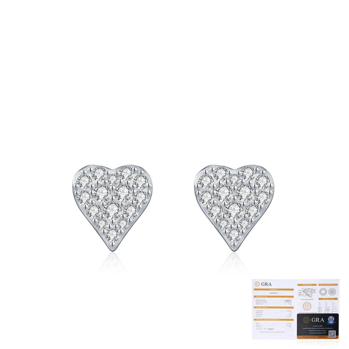 Sterling Silver D-Color VVS1 Moissanite Stud Earrings with Floral, Diamond, Star, or Heart Motifs