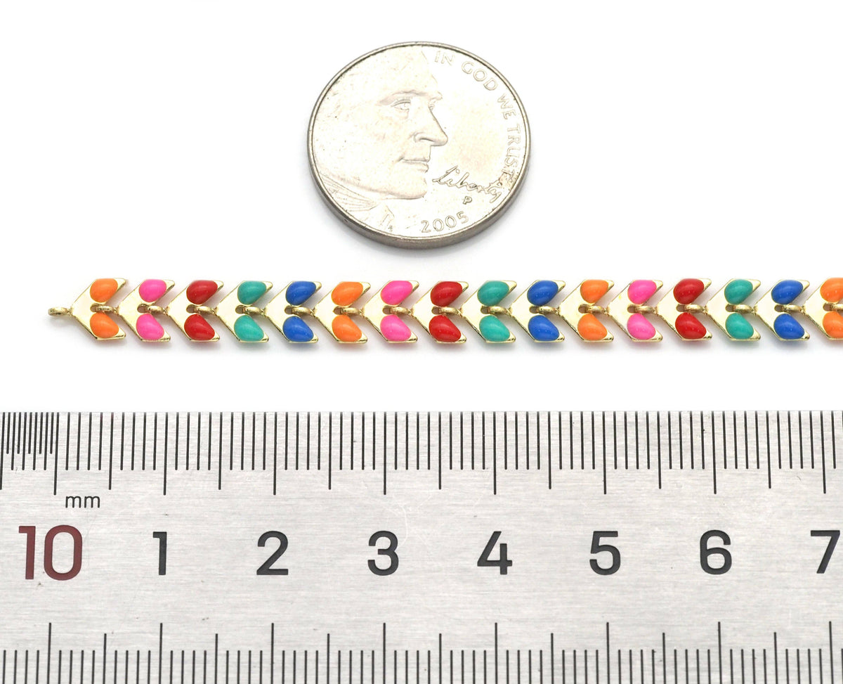 Colorful Gold Arrow Enamel Chain by yard/Necklace,sku#HX03