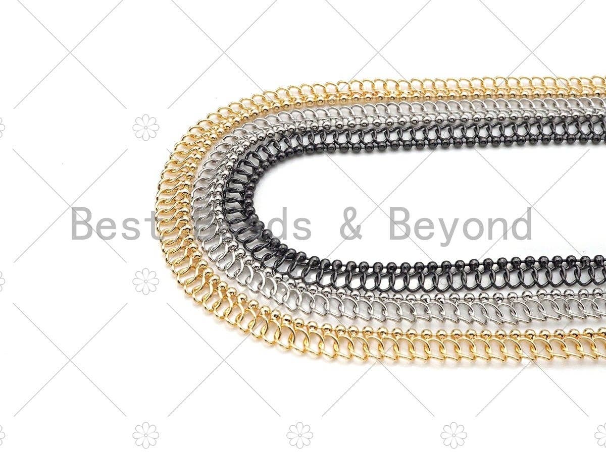 High Quality Hand Made Fancy Linked Chain, 18K Real Gold Plated Chain, Wholesale bulk Chain, 4x7mm, sku#M301