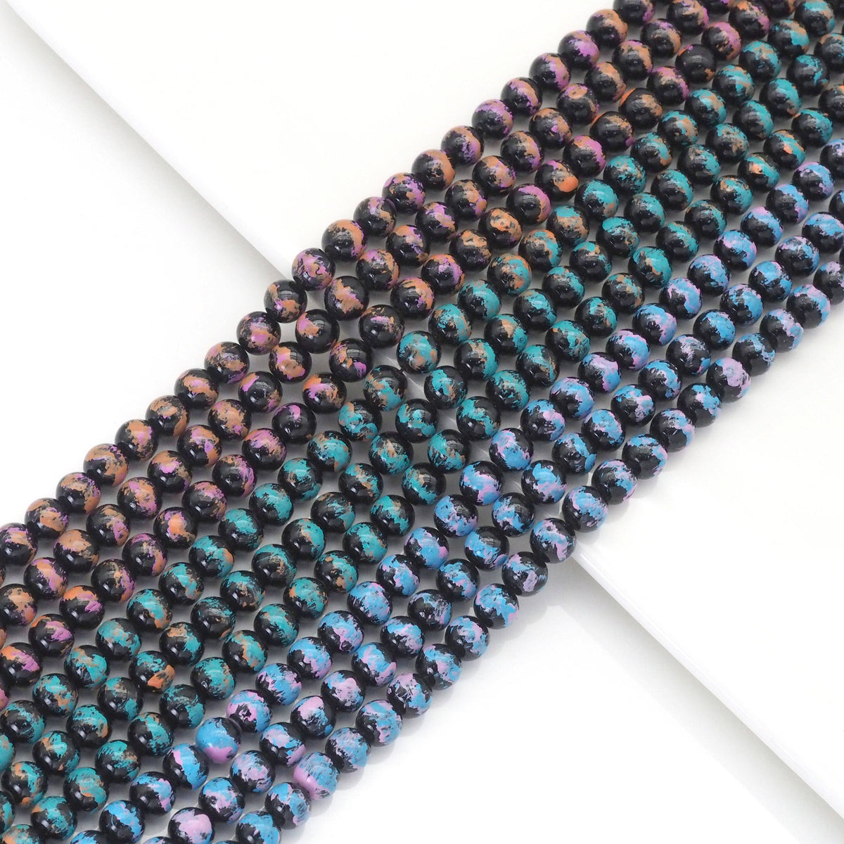 Colorful Hematite Round Smooth Beads, Sku#S157