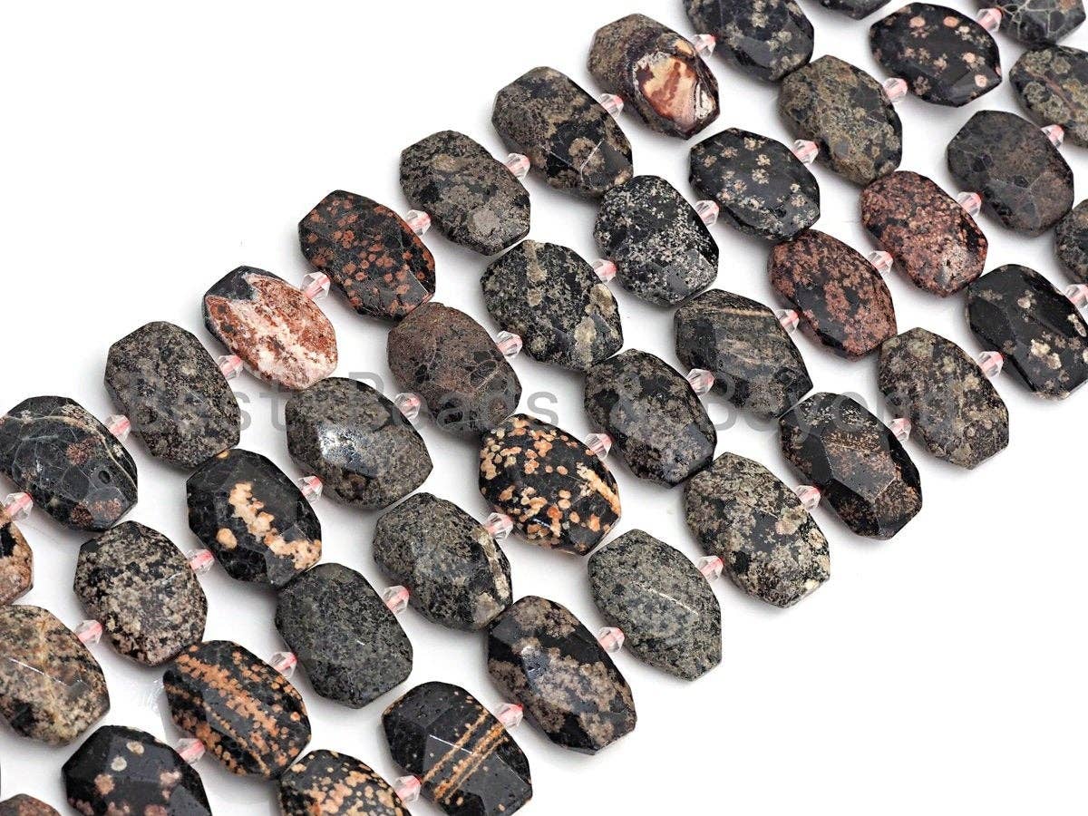 High Quality Natural Golden Snowflake Rectangle Faceted Beads, Natural Golden Snowflake beads, 16x22mm, sku#U659