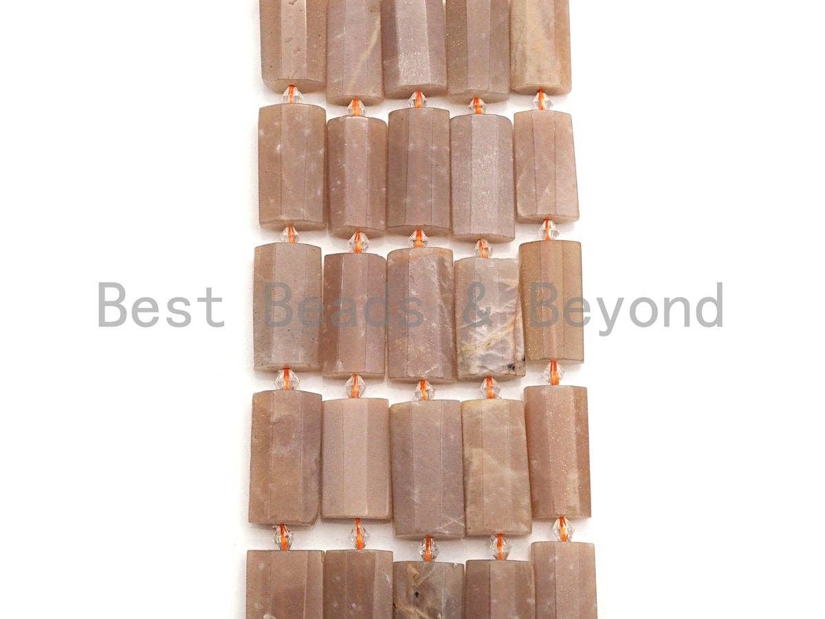 High Quality Natural Peach Moonstone Pillow Shape Beads, Natural Moonstone beads, 13x26mm, sku#U683