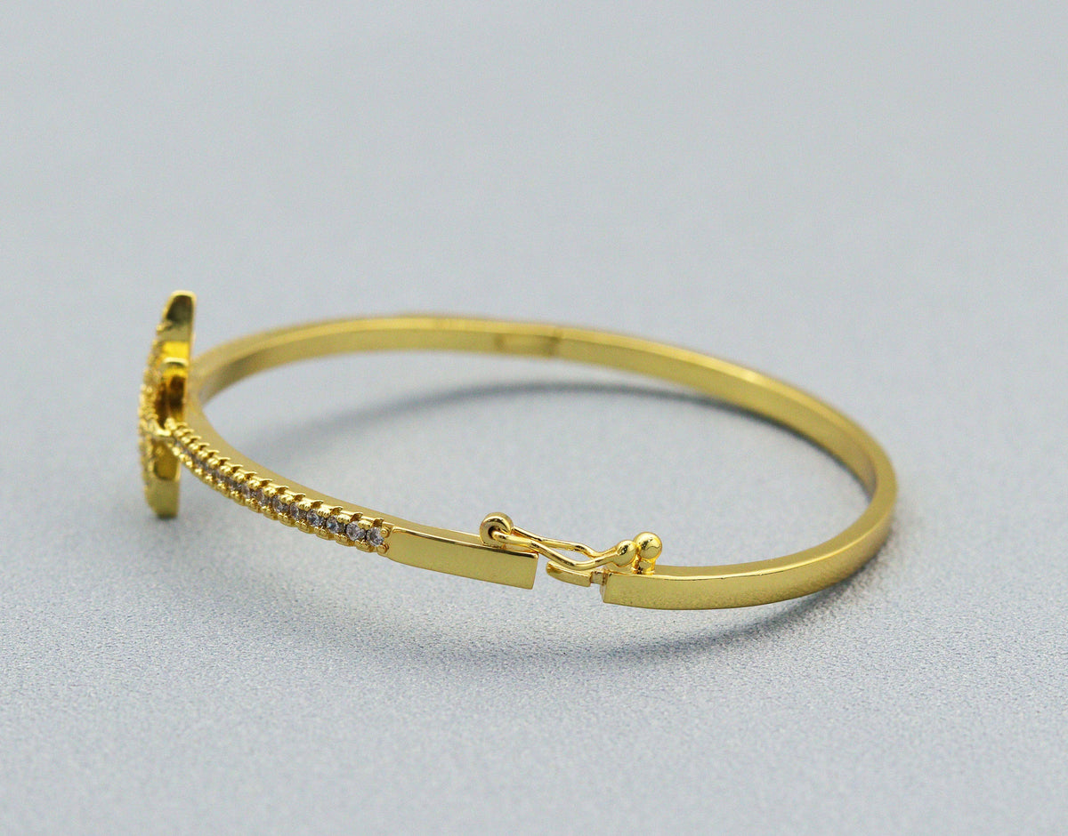 CZ North Star Bangle Bracelet, Sku#X317