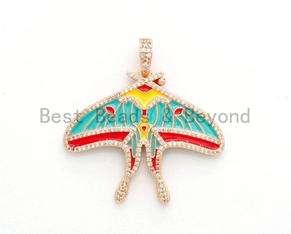 NEW Enamel Colorful Kite Shape Pendant,CZ Micro Pave Oil Drop Kite pendant,Enamel pendant,Enamel Jewelry,35x41mm,sku#F588