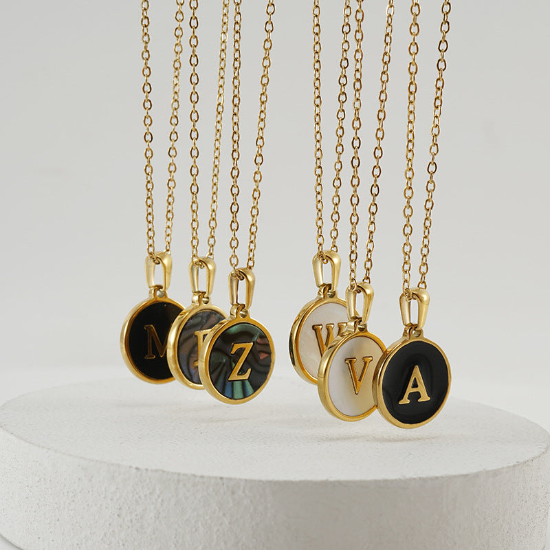 Natural Shell Initial Necklace Collection