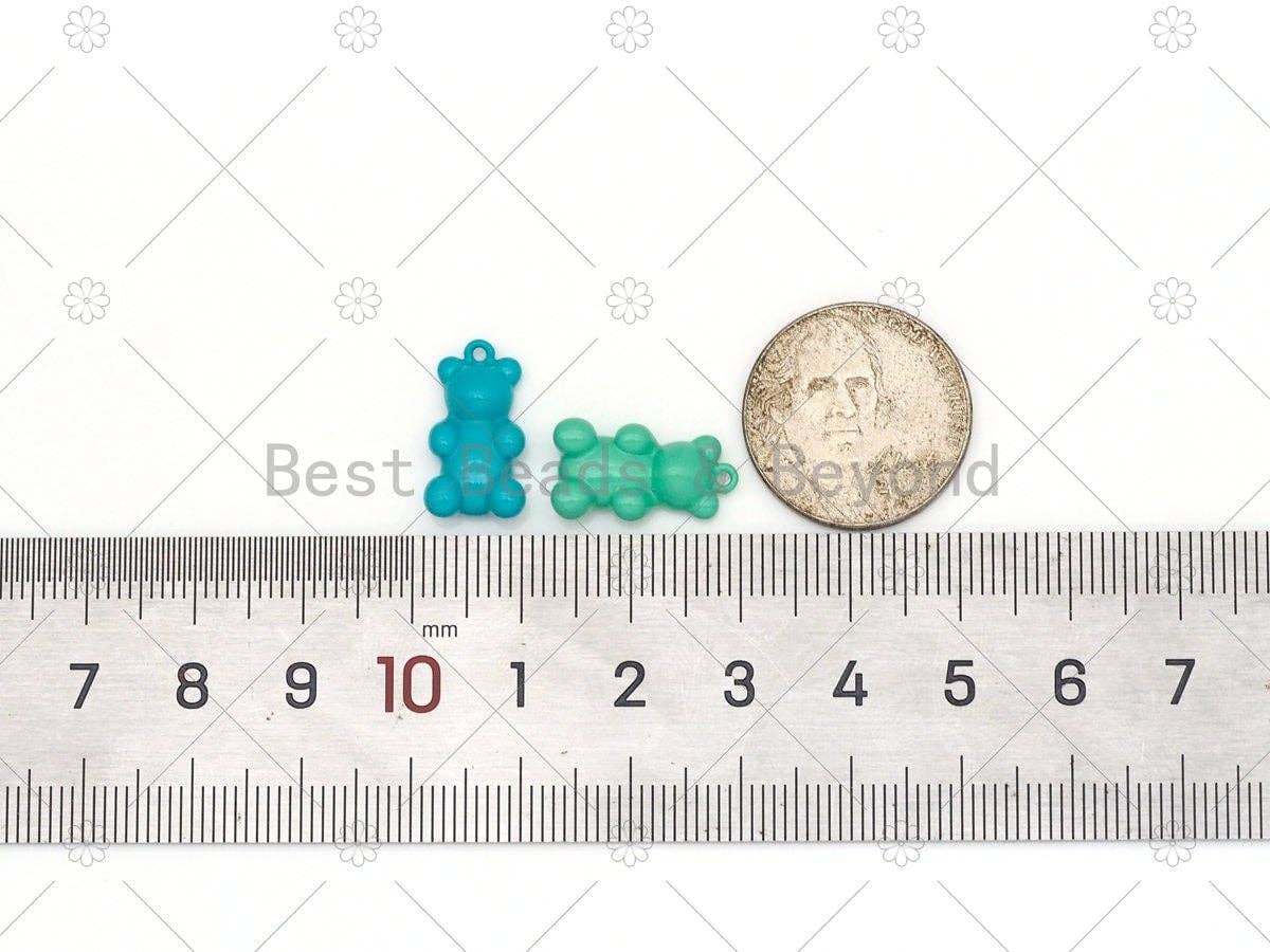 Enamel Colorful Teddy Bear Pendant, Cute Teddy Bear Charm,  17x0mm,Sku#F1436C